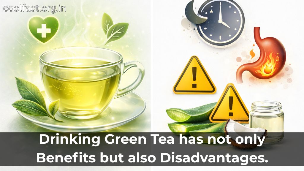 Drinking green tea has not only benefits but also disadvantages.