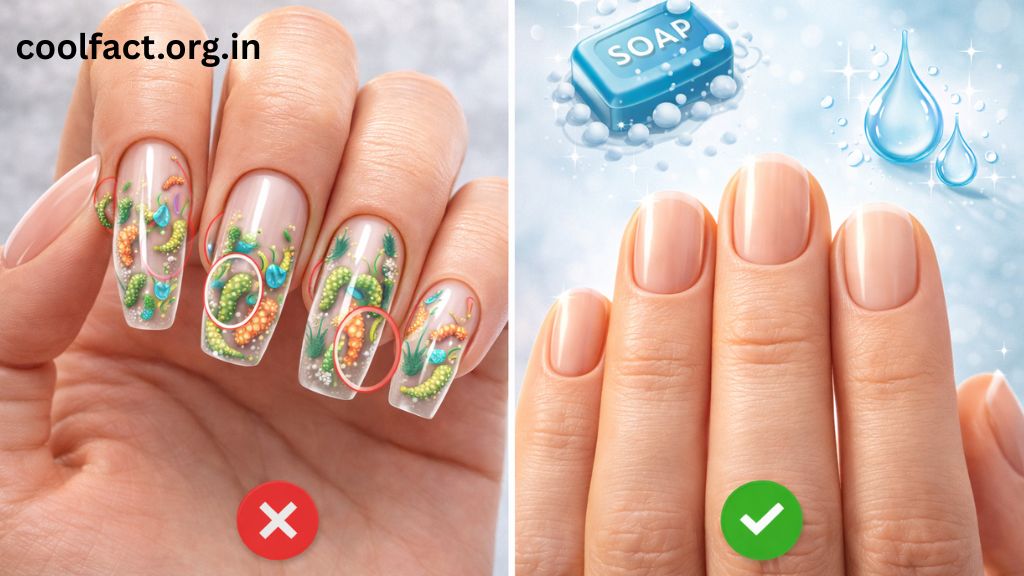 How can long nails or nail extensions be dangerous?